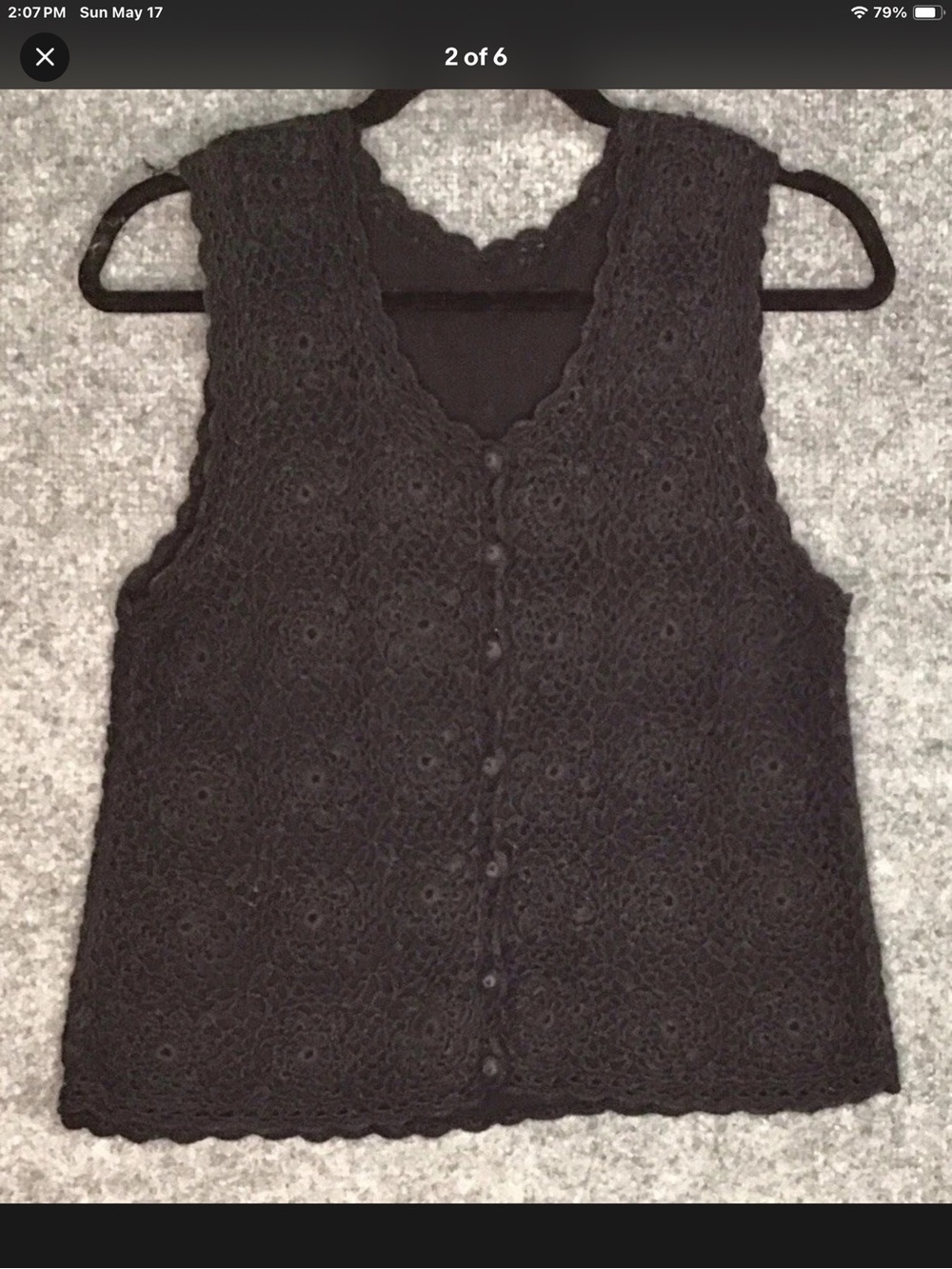 Classic Black Button-Front,crochet sizes